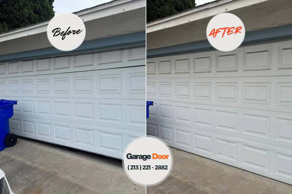 Before and after: garage door repair 75603